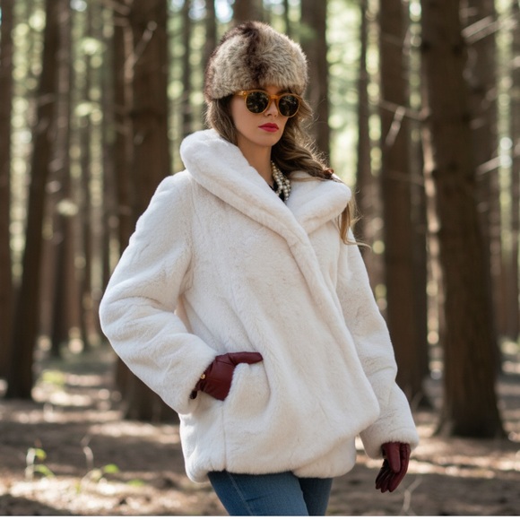 Jessica Simpson Faux Fur Coat Brand New - Picture 3 of 5